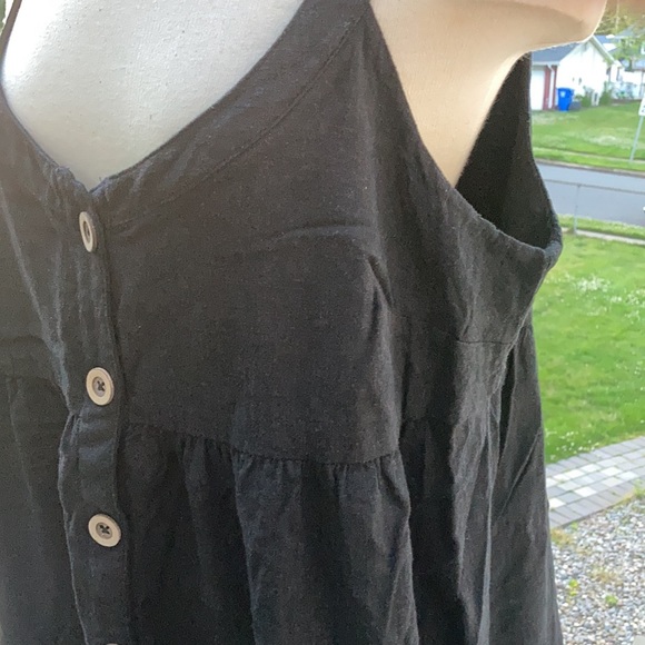 ⚜️Black Button Down Baby Doll Tank Top - Picture 3 of 6